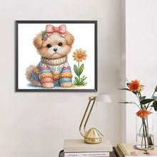 Charger l&#39;image dans la galerie, Peinture diamant spéciale partielle pour chien-35x30cm
