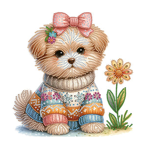Peinture diamant spéciale partielle pour chien-35x30cm