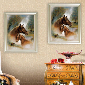 Multi-Taille en option]Chevaux-Complète Rond/Carré Daimond Painting