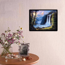 Charger l&#39;image dans la galerie, Paysage de chute d’eau - diamant rond complet - 40x30cm
