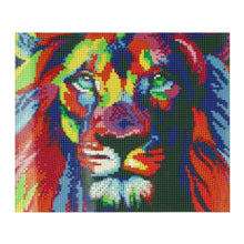 Charger l&#39;image dans la galerie, Lion animal - diamant rond complet - 35x30cm

