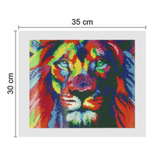 Charger l&#39;image dans la galerie, Lion animal - diamant rond complet - 35x30cm
