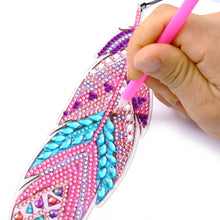 Charger l&#39;image dans la galerie, Série de plumes de signets de peinture de diamant d&#39;art fait main de bricolage
