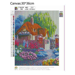Maison - diamant rond complet - 30x35cm