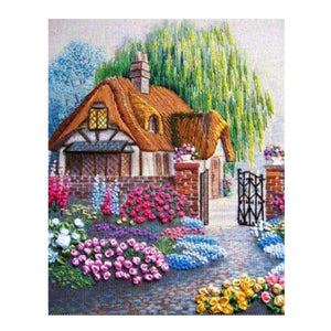 Maison - diamant rond complet - 30x35cm