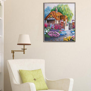 Maison - diamant rond complet - 30x35cm