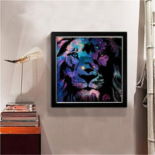 Charger l&#39;image dans la galerie, Lion - diamant rond complet - 30x30cm
