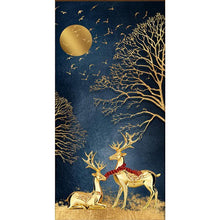 Charger l&#39;image dans la galerie, Cerf d’or - peinture complète de diamant - 85x45cm
