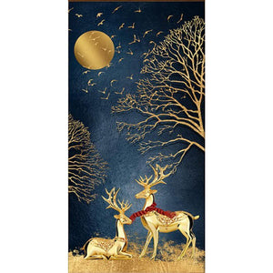 Cerf d’or - peinture complète de diamant - 85x45cm