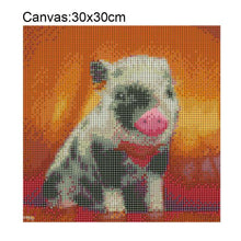Charger l&#39;image dans la galerie, Porc - diamant rond complet - 30x30cm
