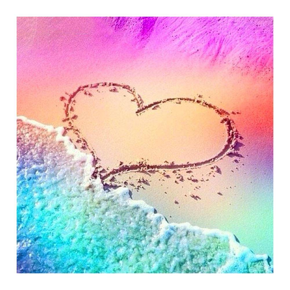 Plage - diamant rond complet - 30x30cm