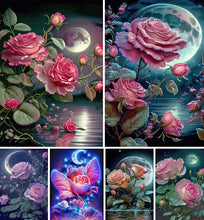 Charger l&#39;image dans la galerie, clair de lune rose-Complète Diamond Painting
