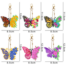 Charger l&#39;image dans la galerie, 6 pcs DIY Diamant Peinture Porte-clés - Papillon
