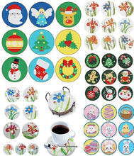 Charger l&#39;image dans la galerie, 9pcs/set +1 rack de stockage-Noël-En Bois Diamond Coaster
