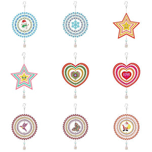 Carillon à vent en diamant suspendu pour fenêtre de Noël/coeur