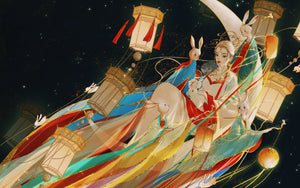 Conception d'artiste- fée et lapin -40-50cm
