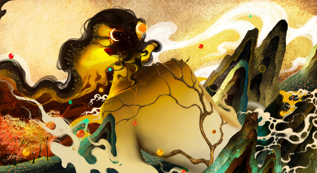 Conception d'artiste-Classique des montagnes et des mers-40-50cm