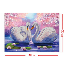 Charger l&#39;image dans la galerie, Deux cygnes blancs - Complet DP 40x30cm
