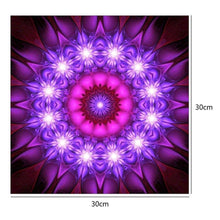 Charger l&#39;image dans la galerie, Fleur pourpre - diamant rond complet - 30x30cm
