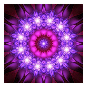 Fleur pourpre - diamant rond complet - 30x30cm
