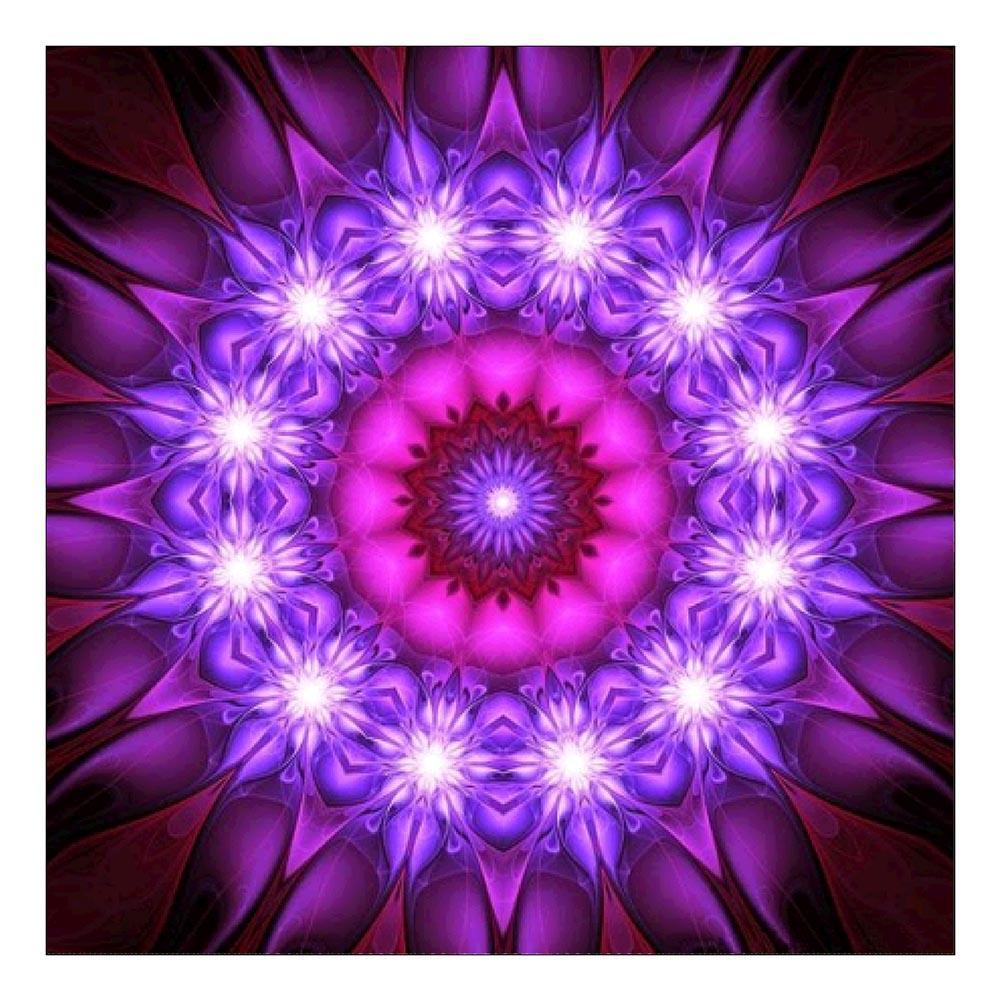 Fleur pourpre - diamant rond complet - 30x30cm