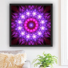 Charger l&#39;image dans la galerie, Fleur pourpre - diamant rond complet - 30x30cm
