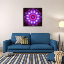 Charger l&#39;image dans la galerie, Fleur pourpre - diamant rond complet - 30x30cm
