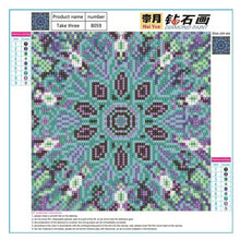 Charger l&#39;image dans la galerie, Fleur géométrique - diamant rond complet - 25x25cm
