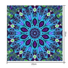 Charger l&#39;image dans la galerie, Fleur géométrique - diamant rond complet - 25x25cm
