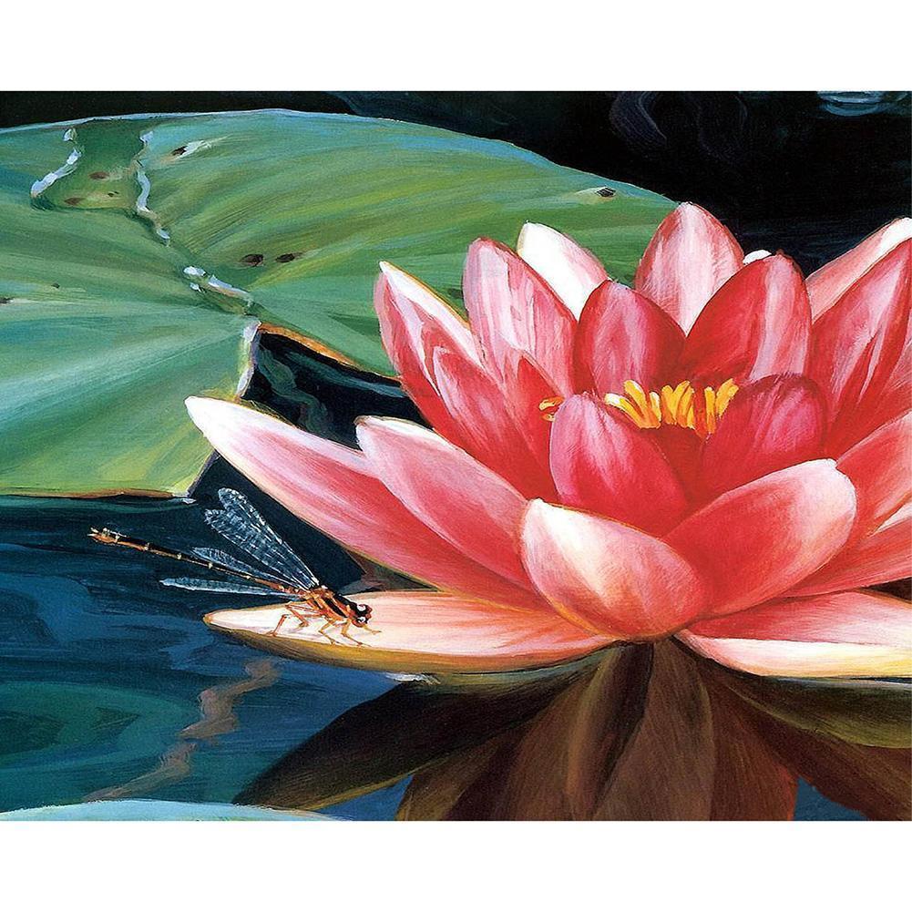 Lotus - diamant rond complet - 40x30cm
