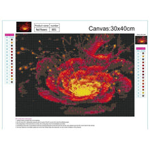 Charger l&#39;image dans la galerie, Fleur rouge - diamant rond complet - 40x30cm

