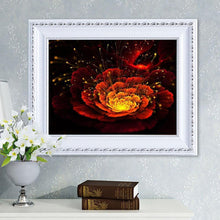 Charger l&#39;image dans la galerie, Fleur rouge - diamant rond complet - 40x30cm
