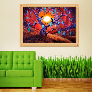 Chats d’arbre - diamant rond complet - 30x40cm