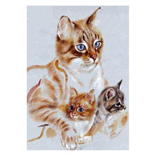 Charger l&#39;image dans la galerie, Chats mignons - diamant rond complet - 30x40cm
