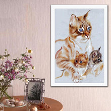 Charger l&#39;image dans la galerie, Chats mignons - diamant rond complet - 30x40cm
