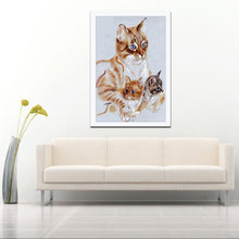 Charger l&#39;image dans la galerie, Chats mignons - diamant rond complet - 30x40cm
