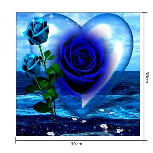 [Multi-Taille en option]Bleu Rose-Complète Rond/Carré Daimond Painting