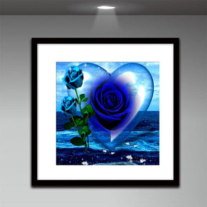 [Multi-Taille en option]Bleu Rose-Complète Rond/Carré Daimond Painting