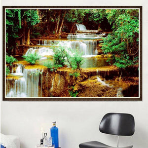 Chute d’eau - diamant rond complet - 40x30cm