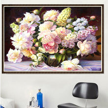 Charger l&#39;image dans la galerie, Fleurs chaudes - diamant rond complet - 40x30cm
