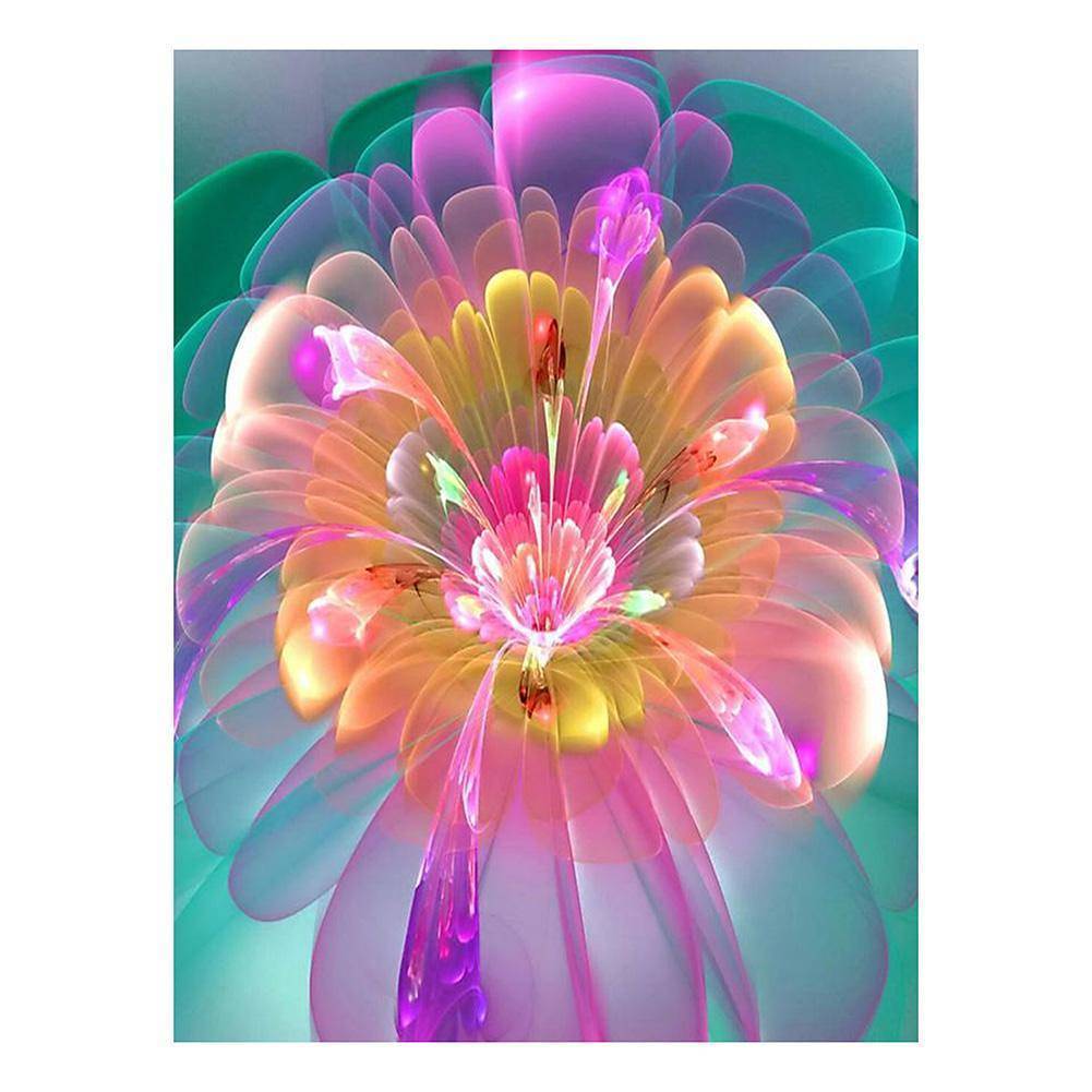Point de fleur fluorescent - diamant rond complet - 30x40cm