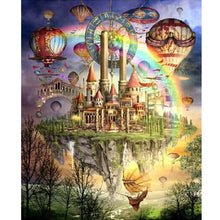 Charger l&#39;image dans la galerie, Château d’arc-en-ciel - diamant rond complet - 40x30cm
