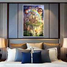 Charger l&#39;image dans la galerie, Château d’arc-en-ciel - diamant rond complet - 40x30cm
