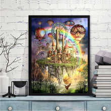 Charger l&#39;image dans la galerie, Château d’arc-en-ciel - diamant rond complet - 40x30cm
