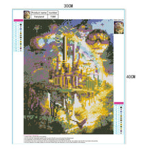 Charger l&#39;image dans la galerie, Château d’arc-en-ciel - diamant rond complet - 40x30cm

