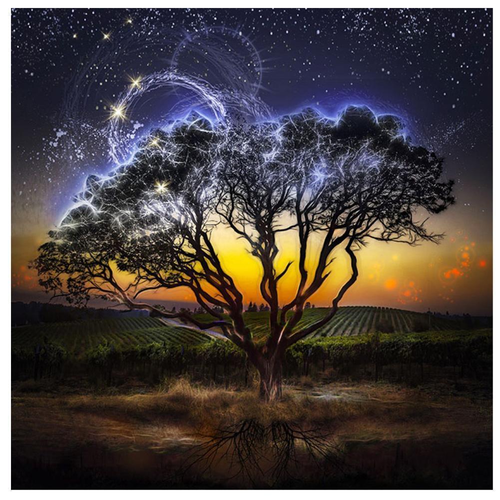 Arbre de lune - diamant rond plein - 30x30cm