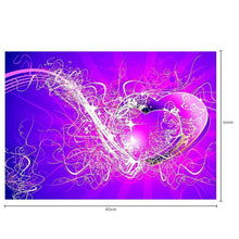 Charger l&#39;image dans la galerie, Double coeur - diamant rond complet - 30x40cm
