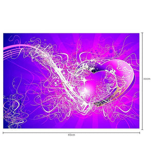 Double coeur - diamant rond complet - 30x40cm