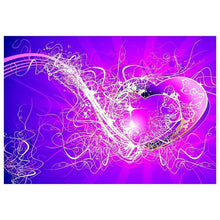 Charger l&#39;image dans la galerie, Double coeur - diamant rond complet - 30x40cm
