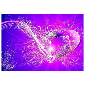 Double coeur - diamant rond complet - 30x40cm